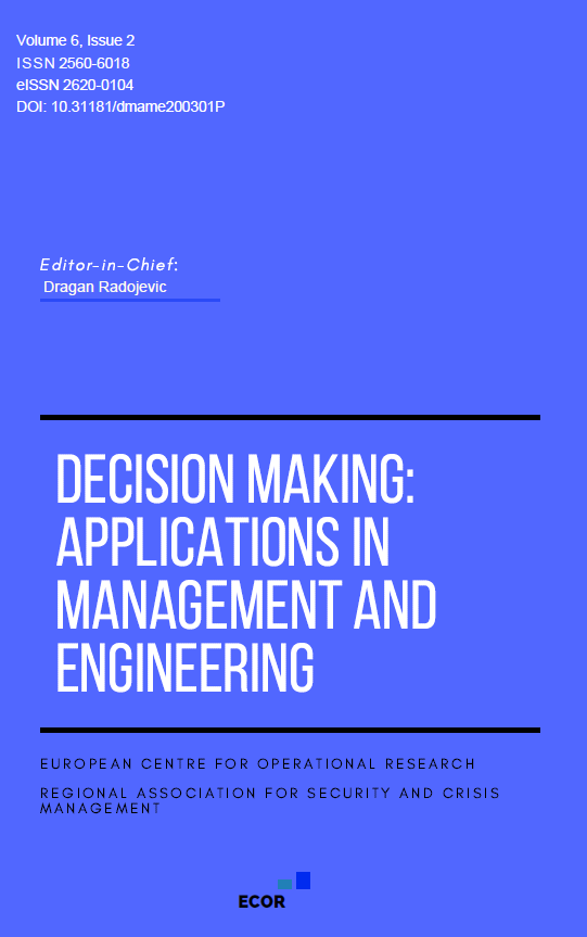 					View Vol. 6 No. 2 (2023): Decision Making: Applications in Management and Engineering 
				